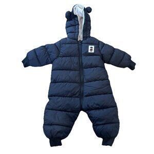 The Bear Baby Boy/unisex Full Zip Snowsuit Jacket Size 73/44 US 9-12 Months Blk